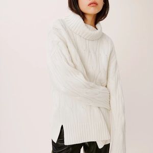 k • NWT reformation siro regenerative wool cable sweater in arctic